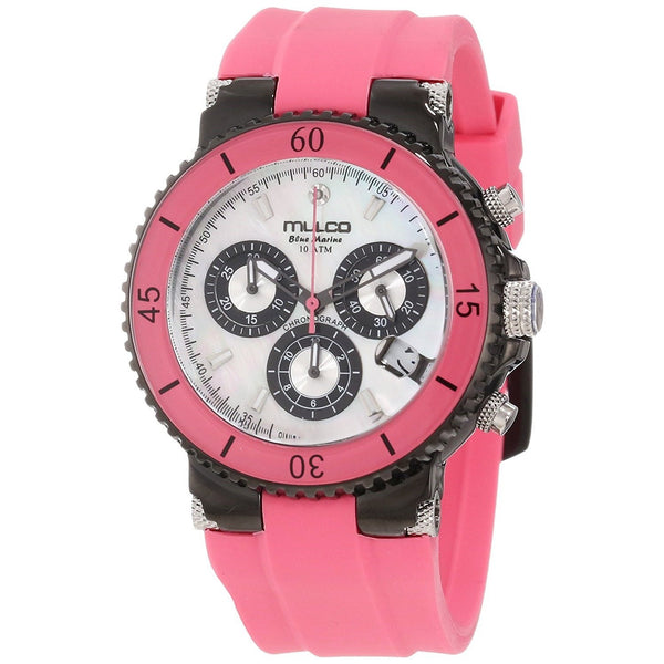 Mulco Women's MW370604088 Blue Marine Chronograph Pink Rubber Watch