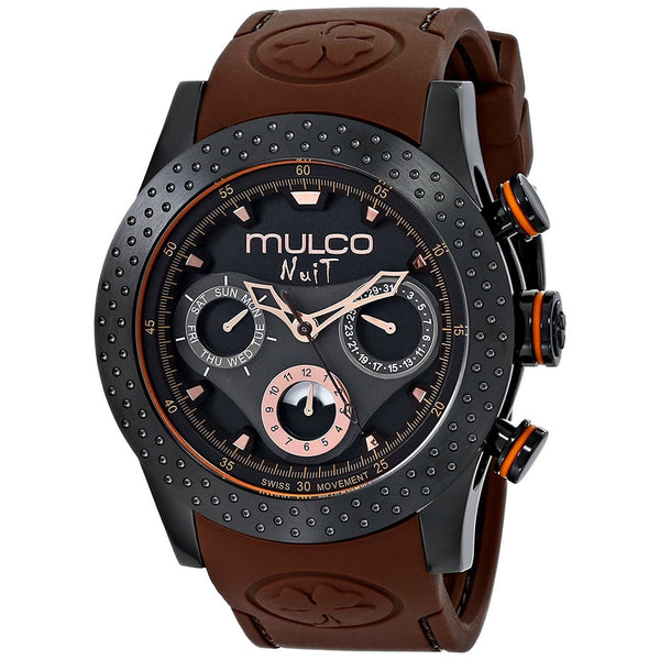 Mulco Women's MW51962035 Nuit Mia Chronograph Brown Rubber Watch