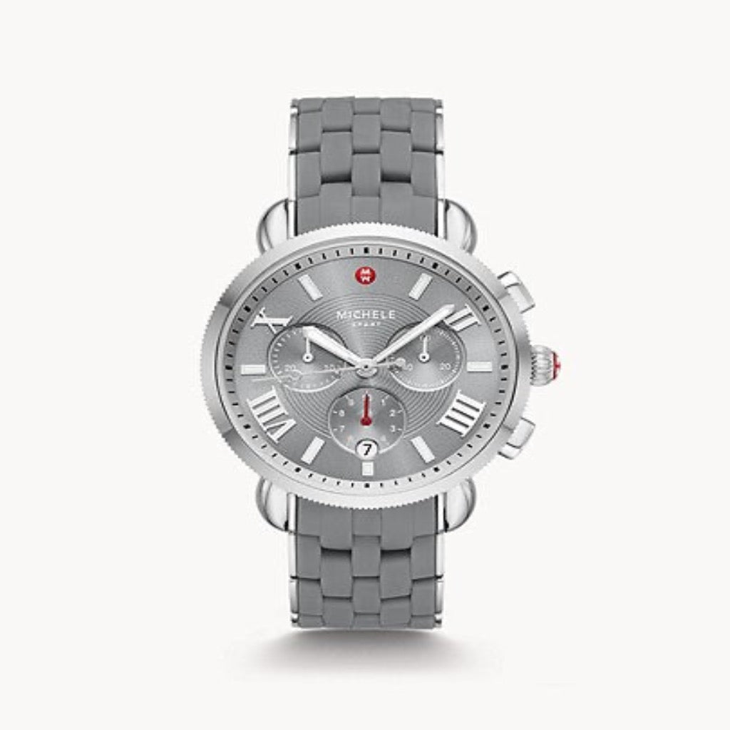 Sporty Sport Sail Slate Silicone-Wrapped Stainless Steel Watch