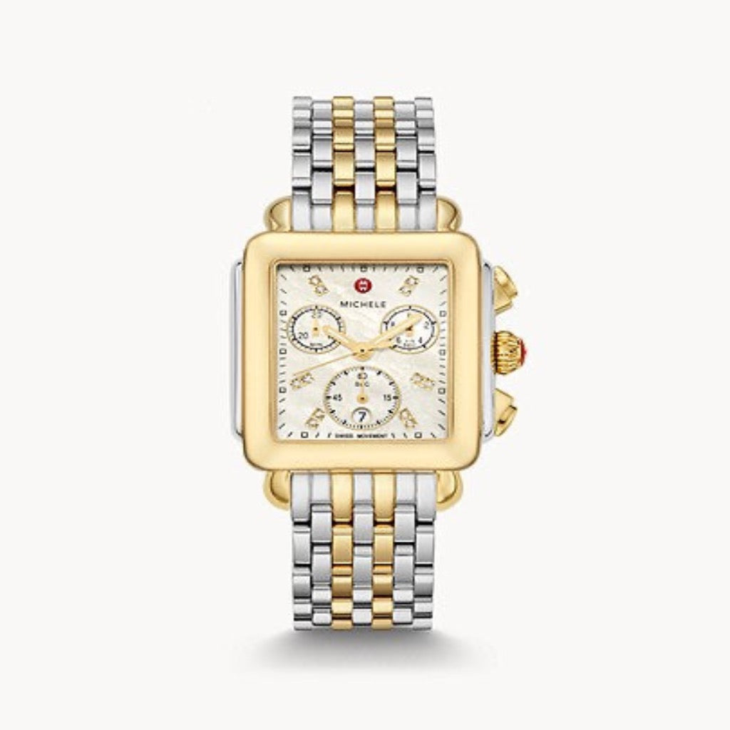Deco Two-Tone 18K Gold Diamond Dial Watch