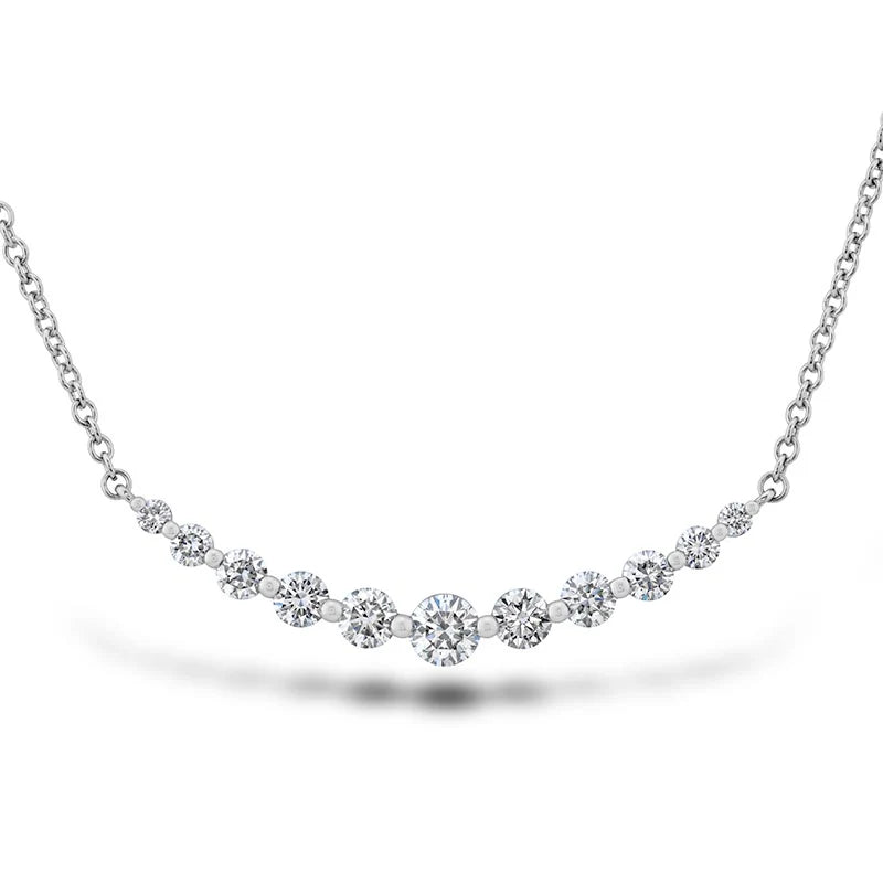 18K White Gold Small Smile White Gold Diamond Necklace