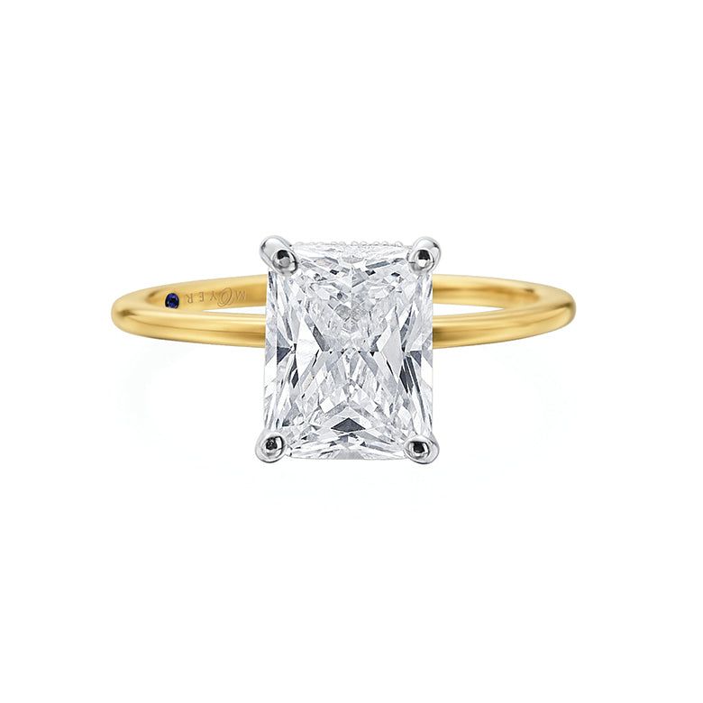 Moyer Thin 14k Yellow Gold Radiant Cut Diamond Solitaire Engagement Ring- MTRad