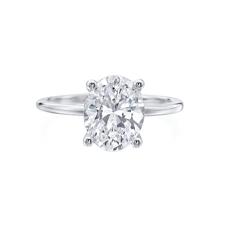 Moyer Thin 14k White Gold Oval Diamond Solitaire Engagement Ring- 405115