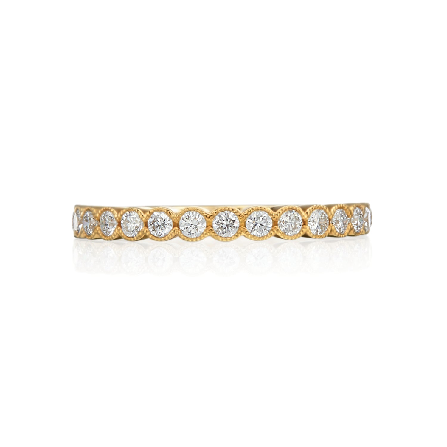 14k Yellow Gold 0.37ctw Diamond Bezel Set Wedding Band- 073343