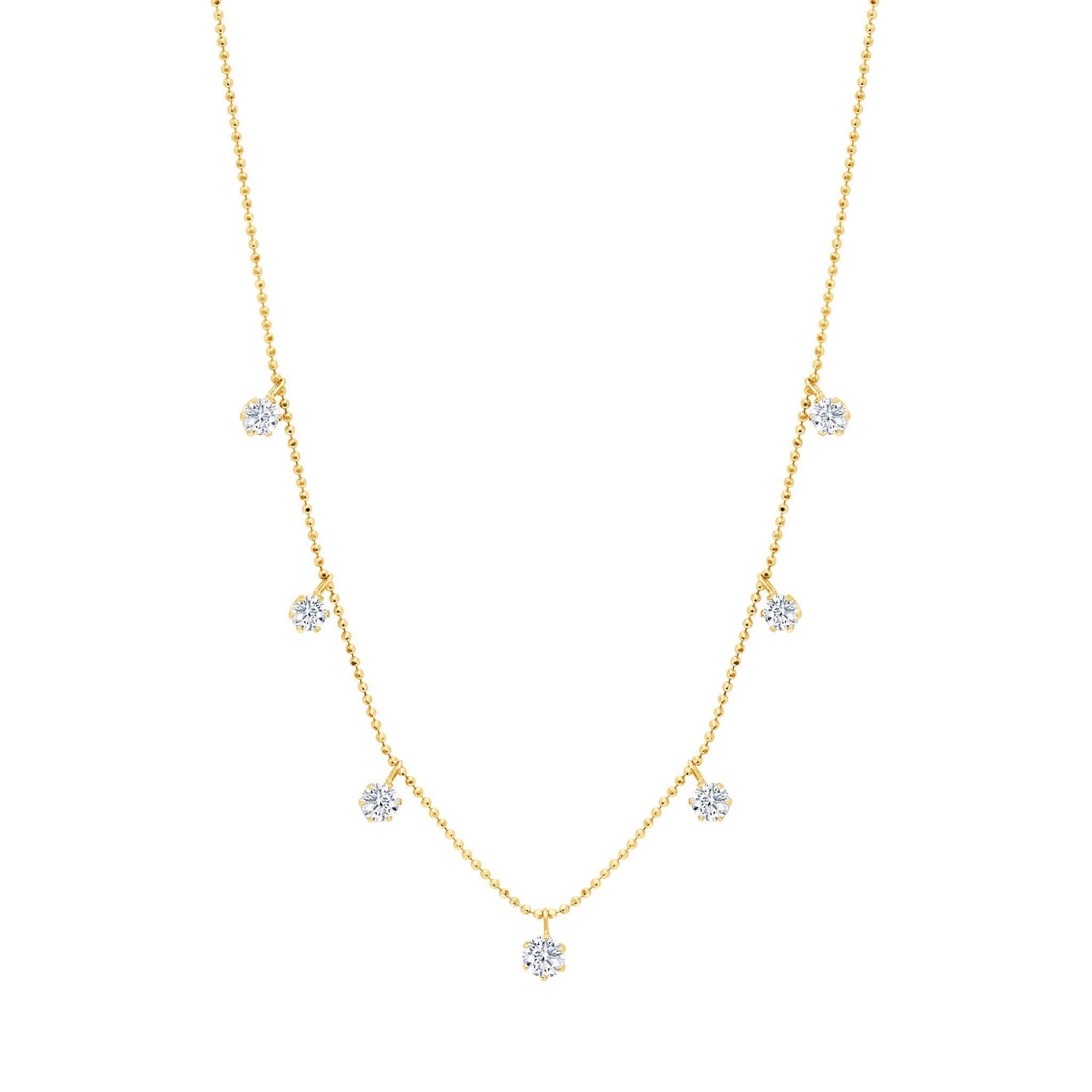 Graziela 18K Yellow Gold 1.52ctw Floating Diamond Neckace- N-1433065Y