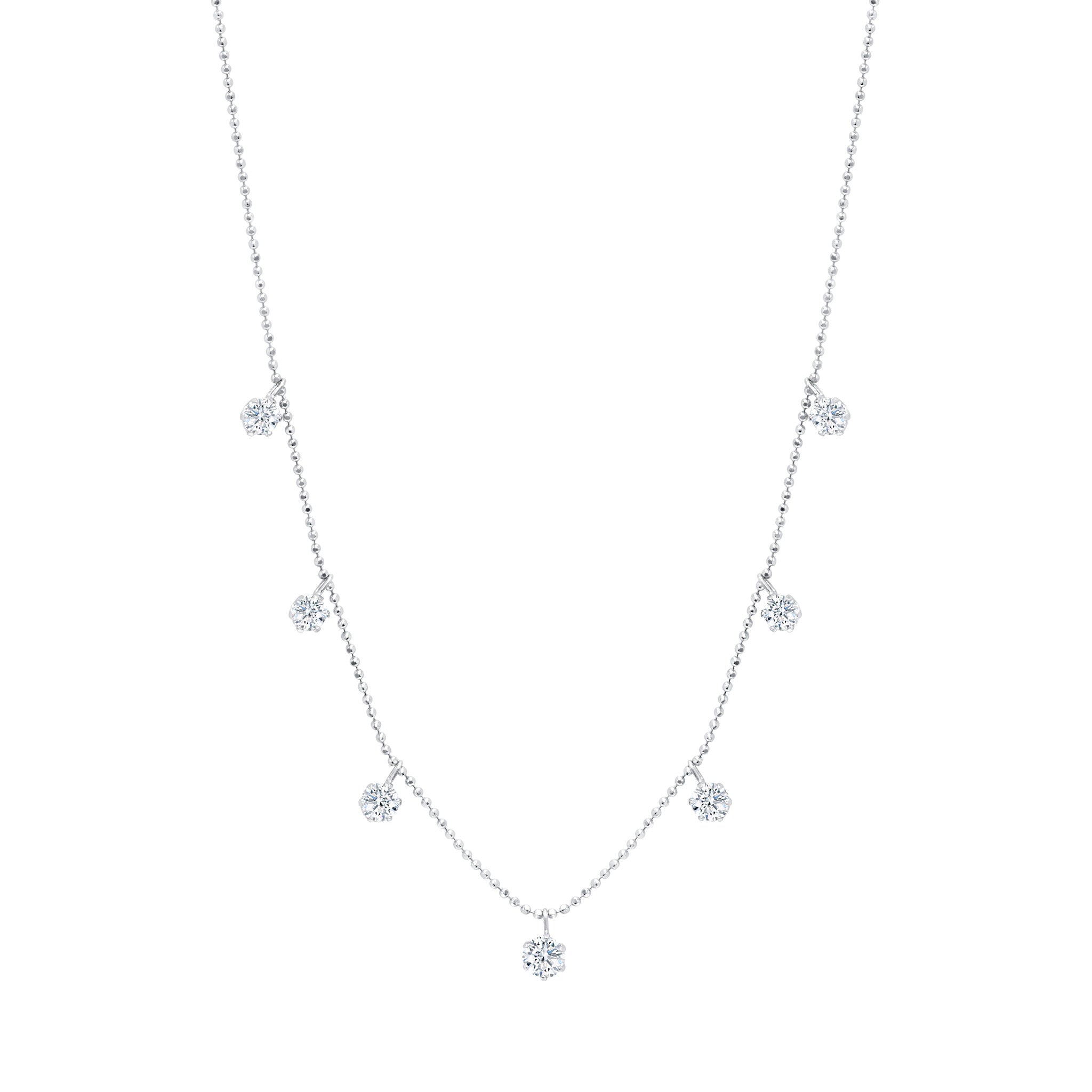 Graziela 18k White Gold 1.52ctw Floating Diamond Necklace- N-1433065W
