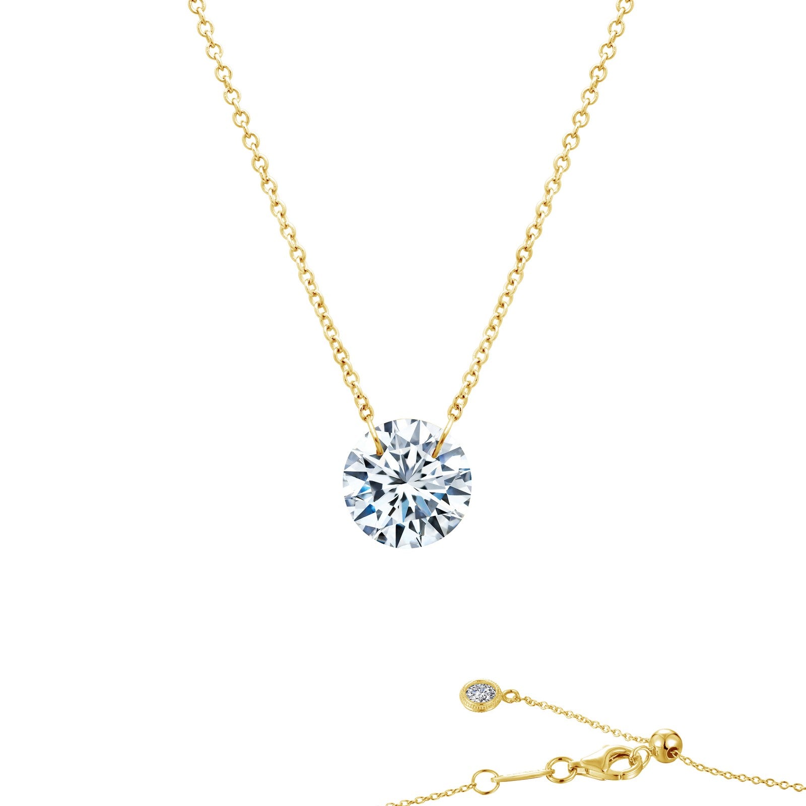 Frameless Gold-Plated Solitaire Necklace