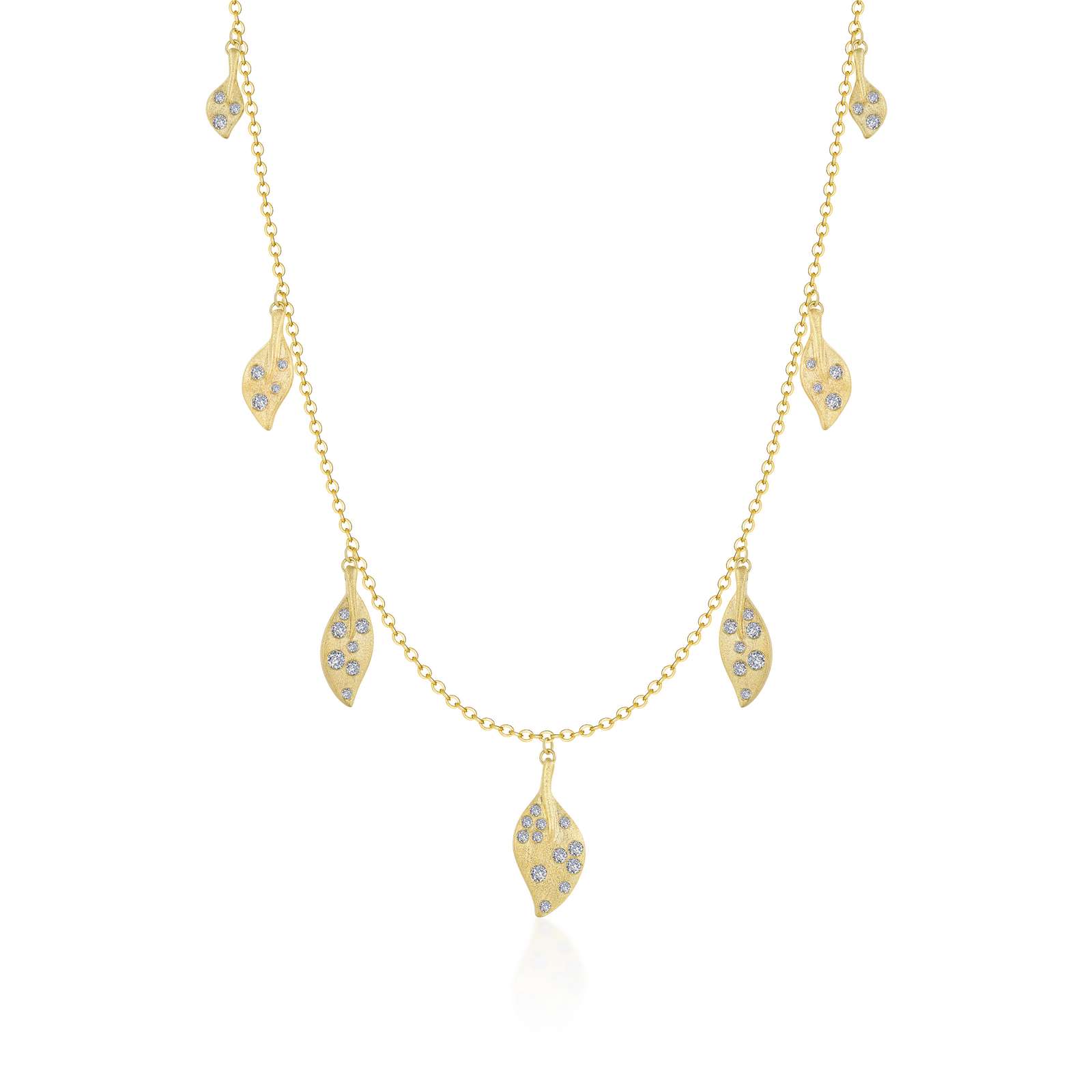 Leaf Station Necklace (Gold)