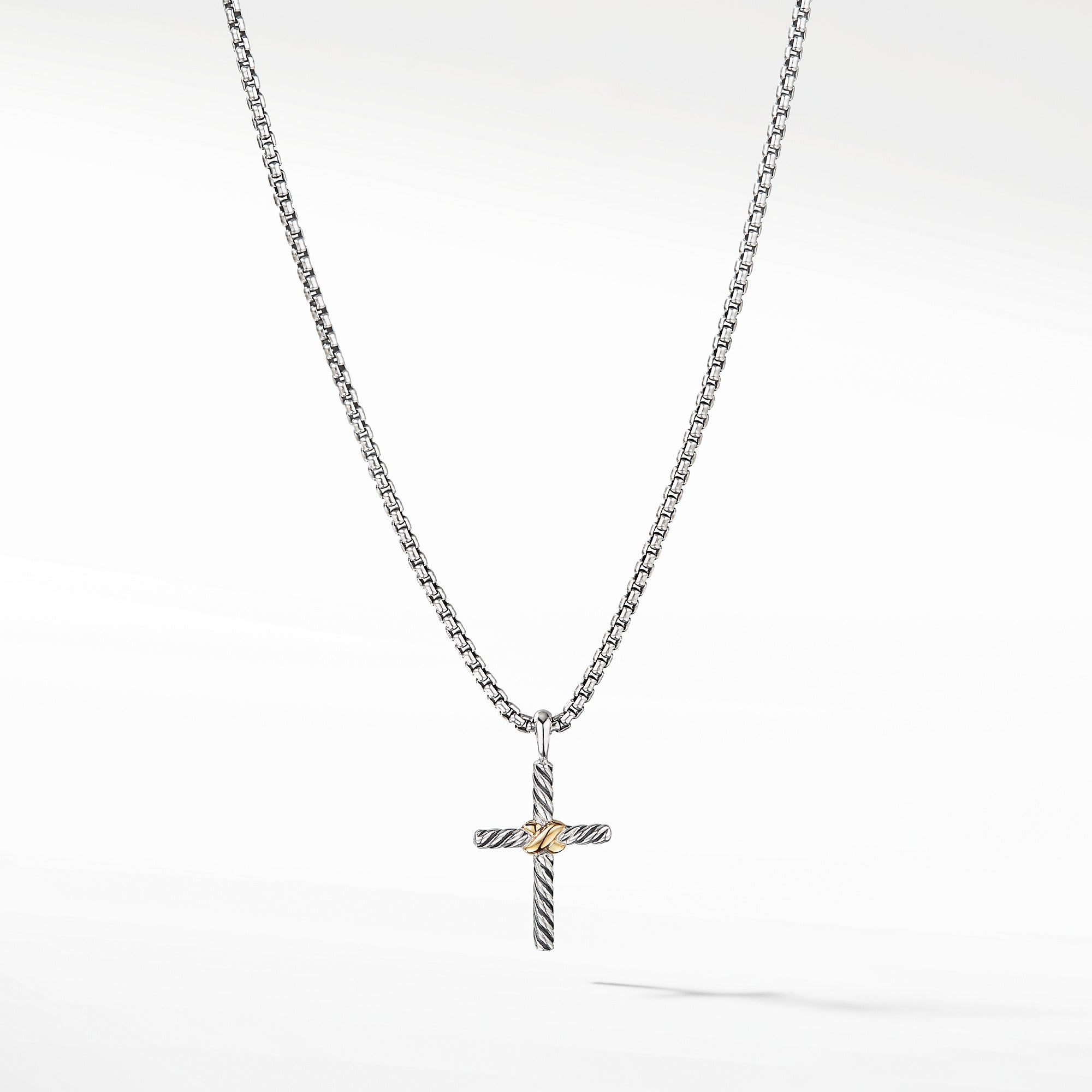 David Yurman Petite X Cross Necklace with 14k Gold, 18" - N06544 S4