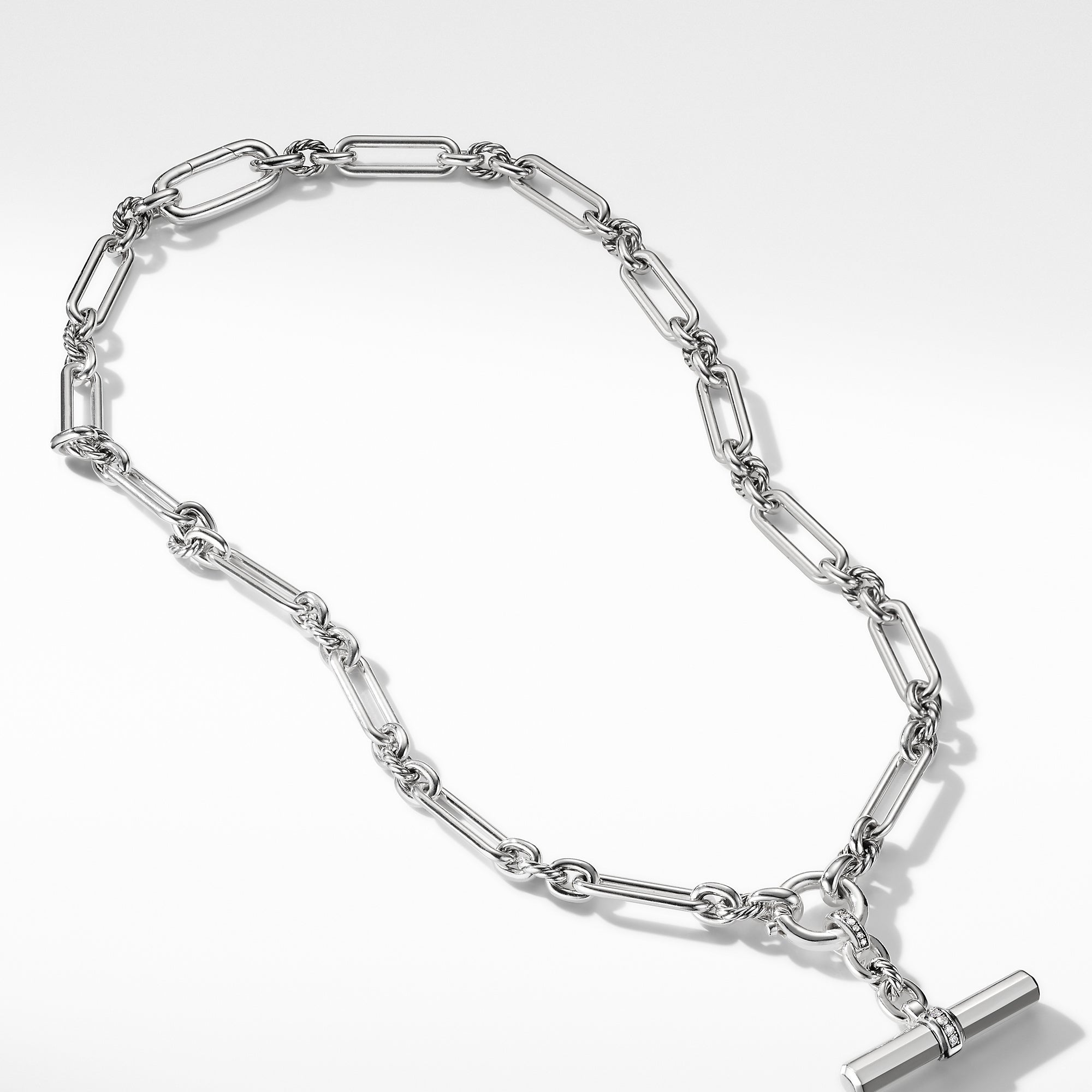 David Yurman Lexington Chain Link Necklace with Diamonds- N16413DSSADI