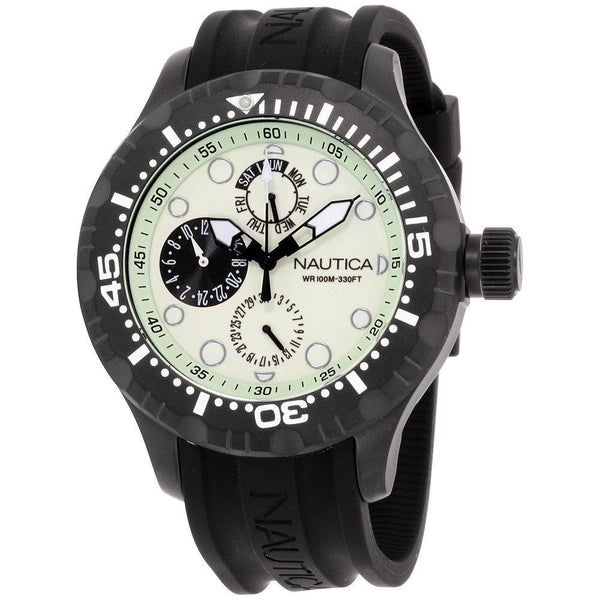 Nautica Men's NAD17502G BFD 100 Black Silicone Watch