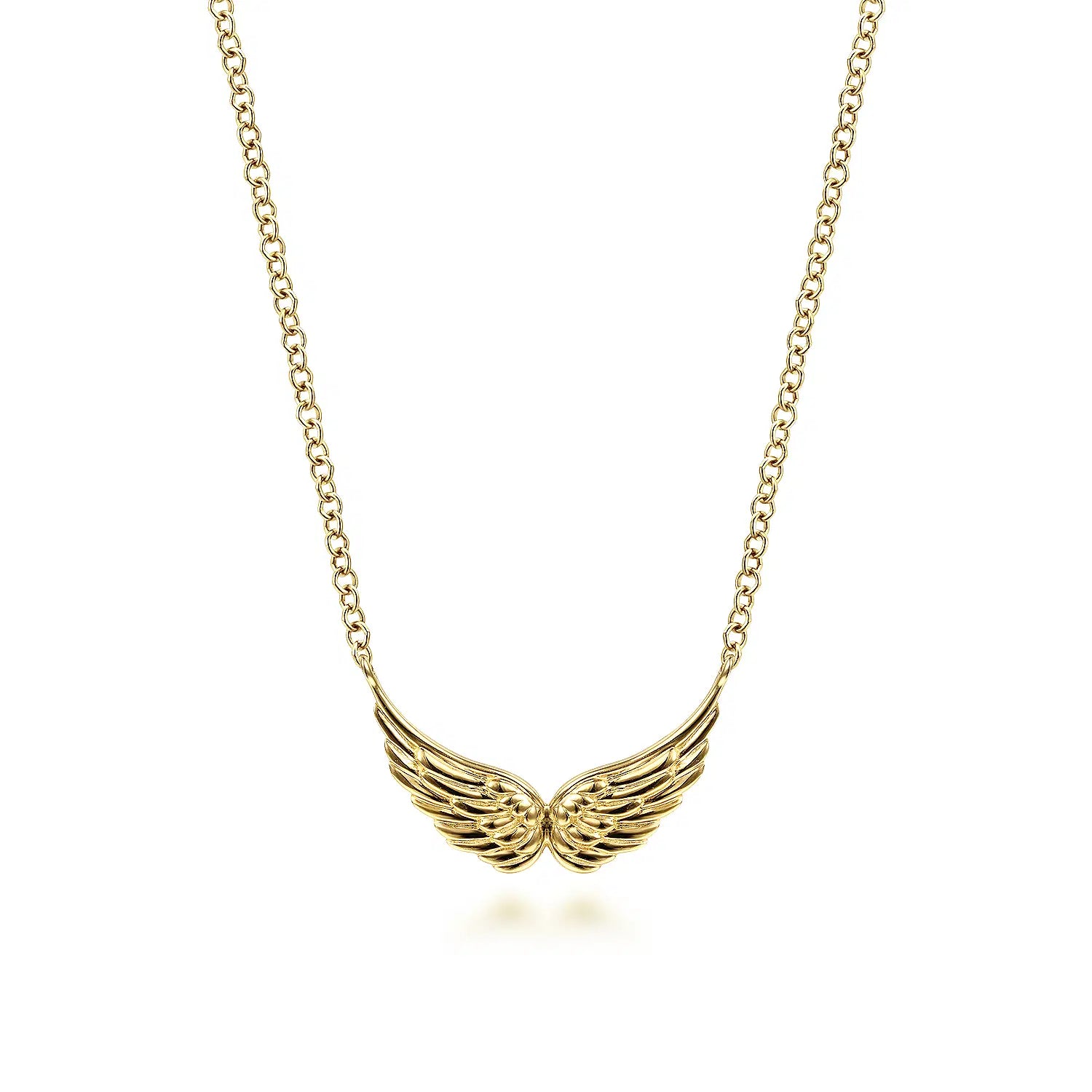 14K Yellow Gold Angel Wings Necklace