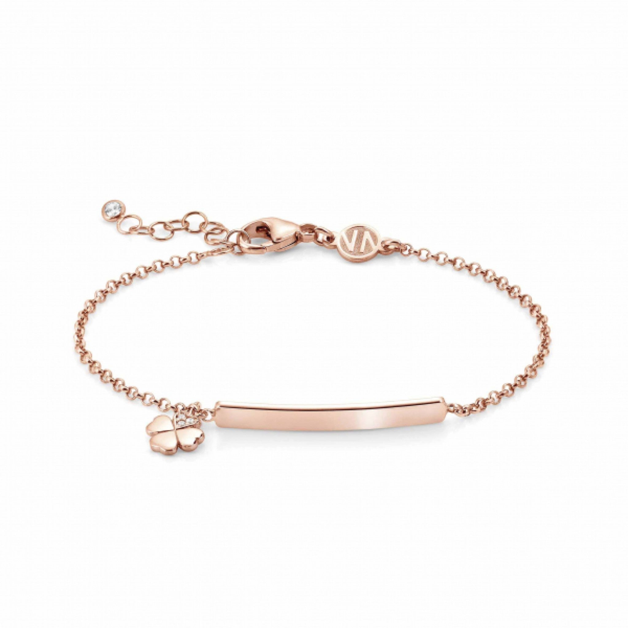 Gioie Rose Gold Bracelet with Four-Leaf Clover Pendant