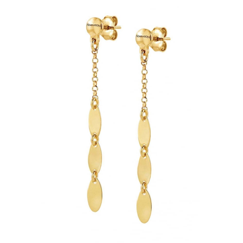 Long Armonie Gold Earrings with Pendants