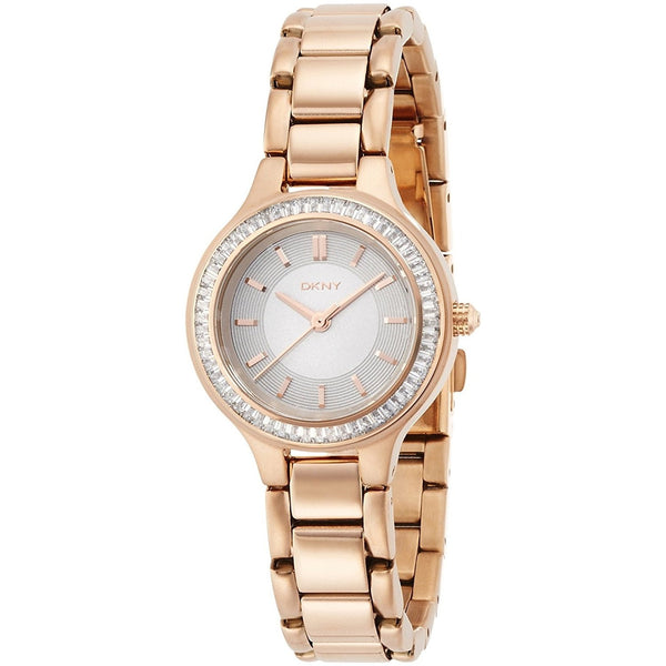 DKNY Women's NY2393 Chambers Crystal Rose-Tone Stainless Steel Watch