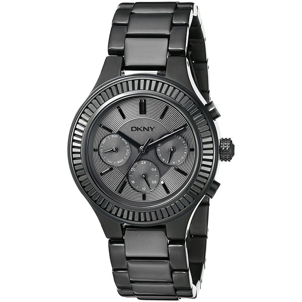 DKNY Women's NY2397 Chambers Multi-Function Crystal Black Stainless Steel Watch
