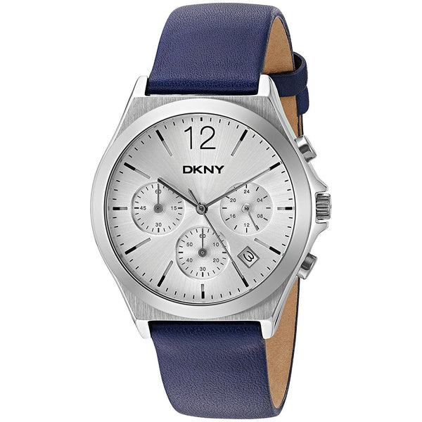 DKNY Women's NY2476 Parsons Chronograph Blue Leather Watch
