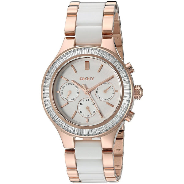 DKNY Women's NY2498 Chambers Multi-Function Two-Tone Stainless steel and Ceramic Watch