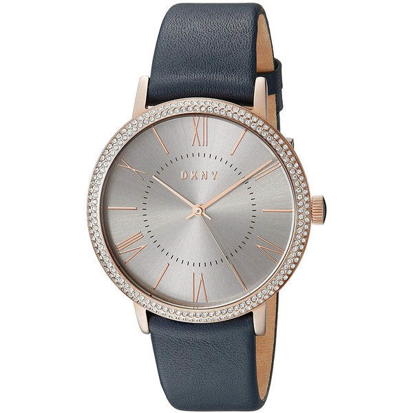 DKNY Women's NY2546 Willoughby Crystal Blue Leather Watch