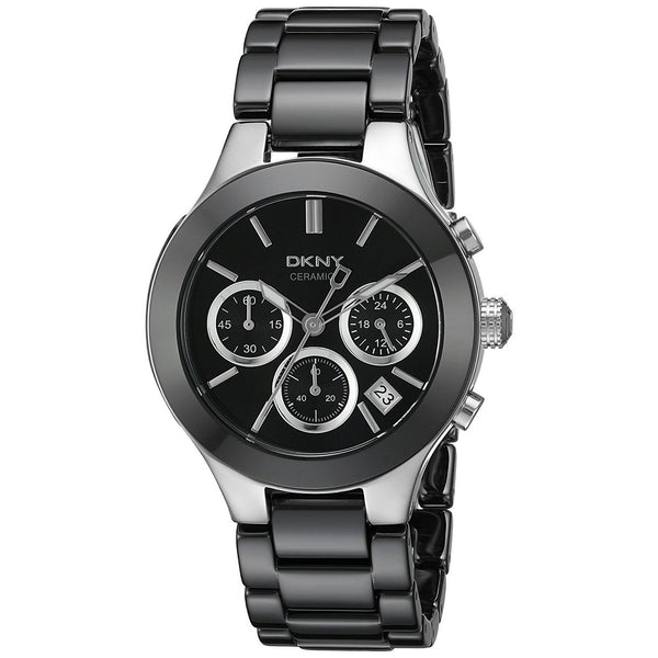 DKNY Women's NY4914 Chambers Chronograph Black Ceramic Watch