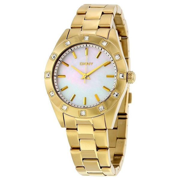 DKNY Women's NY8661 Jitney Crystal Gold-tone Stainless Steel Watch