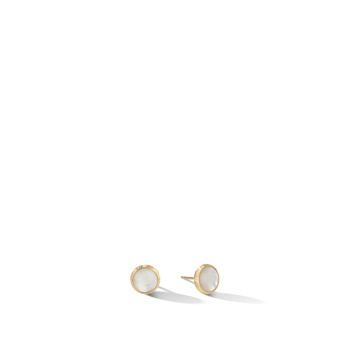 18K YELLOW GOLD MOTHER OF PEARL STUD EARRINGS
