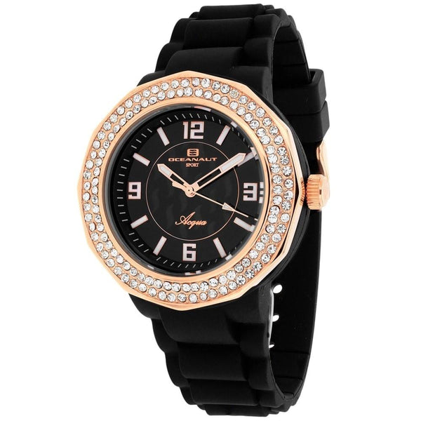 Oceanaut Women's OC0222 Acqua Black Silicone Watch