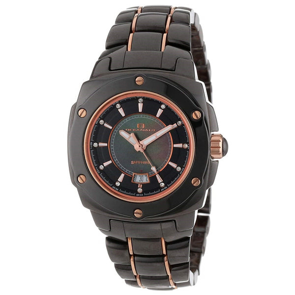 Oceanaut Women's OC0412 Casual Crystal Black Ceramic Watch