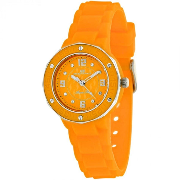 Oceanaut Women's OC0435 Acqua Star Crystal Orange Silicone Watch