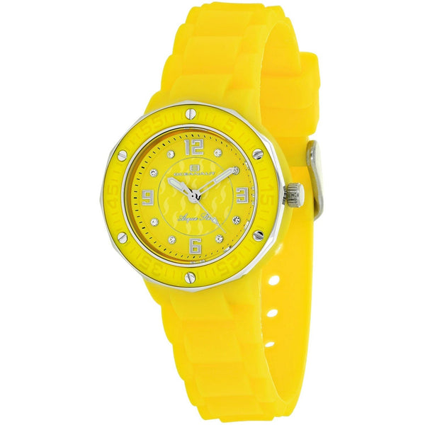Oceanaut Women's OC0437 Acqua Star Crystal Yellow Silicone Watch