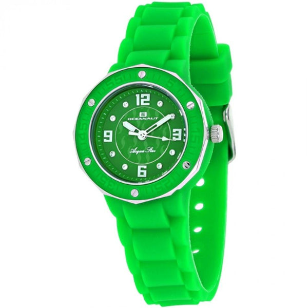 Oceanaut Women's OC0439 Acqua Star Crystal Green Silicone Watch
