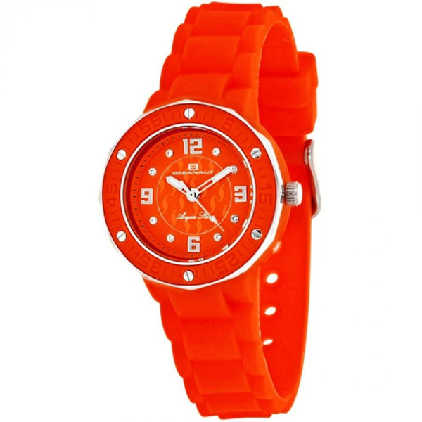 Oceanaut Women's OC0440 Acqua Star Crystal Red Silicone Watch