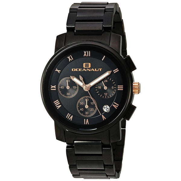 Oceanaut Women's OC0639 Riviera Chronograph Black Stainless Steel Watch