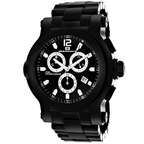 Oceanaut Men's OC0828 Baccara XL Chronograph Black Stainless Steel Watch