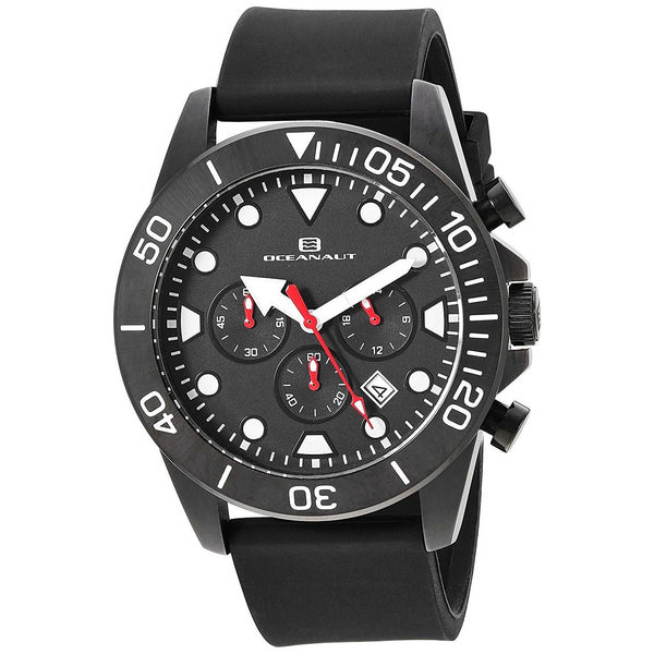 Oceanaut Men's OC1310 Naval Chronograph Black Silicone Watch