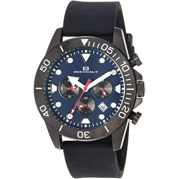 Oceanaut Men's OC1311 Naval Chronograph Black Silicone Watch