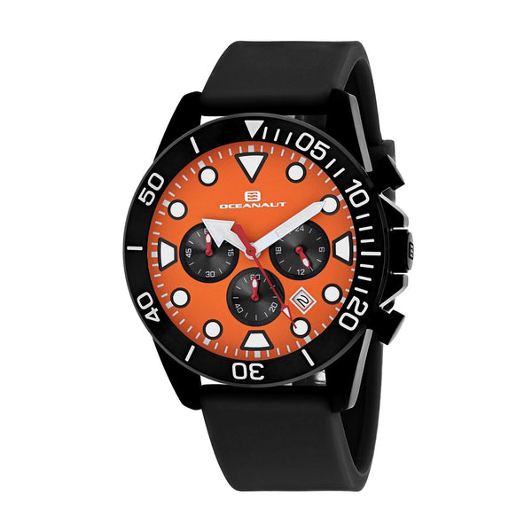 Oceanaut Men's OC1312 Naval Chronograph Black Silicone Watch