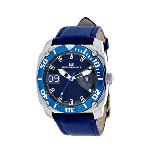 Oceanaut Men's OC1342 Barletta Blue Leather Watch