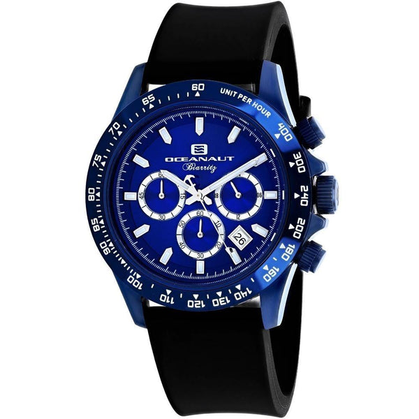 Oceanaut Men's OC6117R Biarritz Chronograph Black Leather Watch