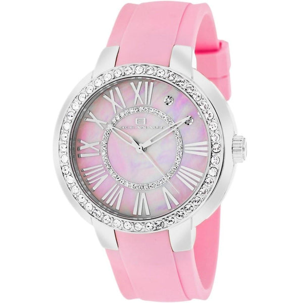 Oceanaut Women's OC6419 Allure Crystal Pink Rubber Watch