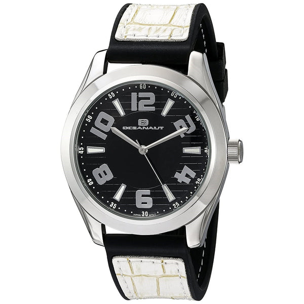Oceanaut Men's OC7513 Vault White Silicone with Leather Accent Watch