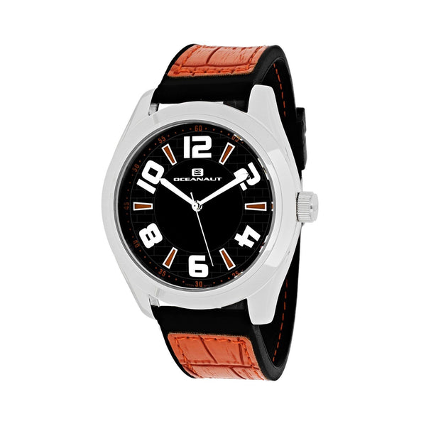 Oceanaut Men's OC7514 Vault Orange Silicone with Leather Accent Watch