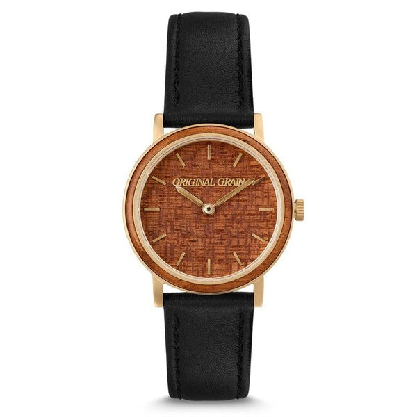 Original Grain Women's OG-3418-01-WBGK Minimalist Black Leather Watch