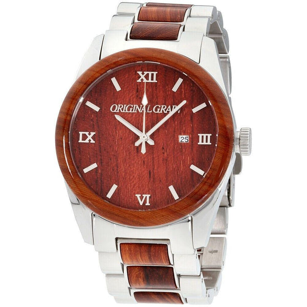 Original Grain Men's OG-C2-001 Classic Two-Tone Stainless Steel with Wood Inlay Watch
