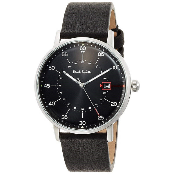 Paul Smith Men's P10071 Gauge Black Leather Watch