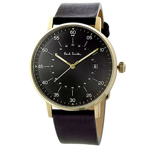 Paul Smith Men's P10076 Gauge Black Leather Watch