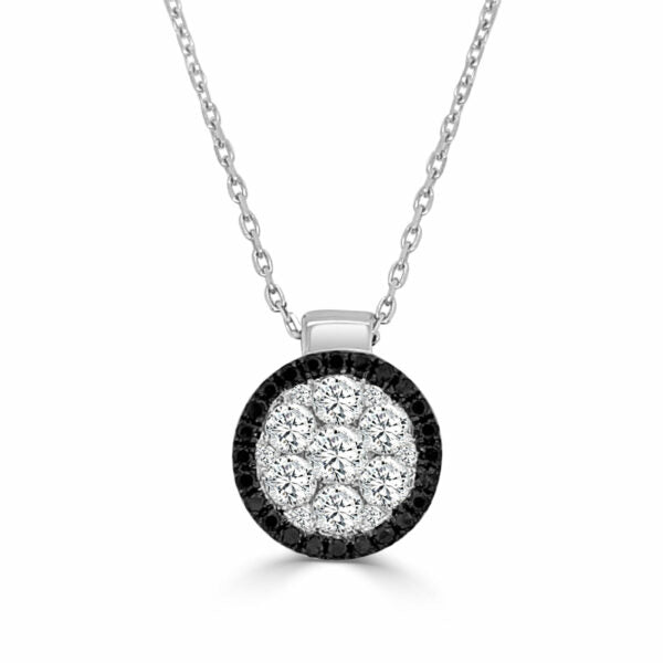 Medium Round Firenze II Diamond Cluster Pendant with Chain