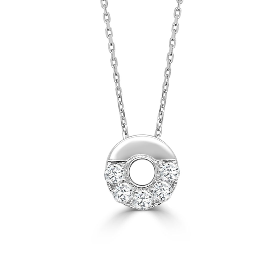 Small Half-Diamond Nebula Pendant with Chain