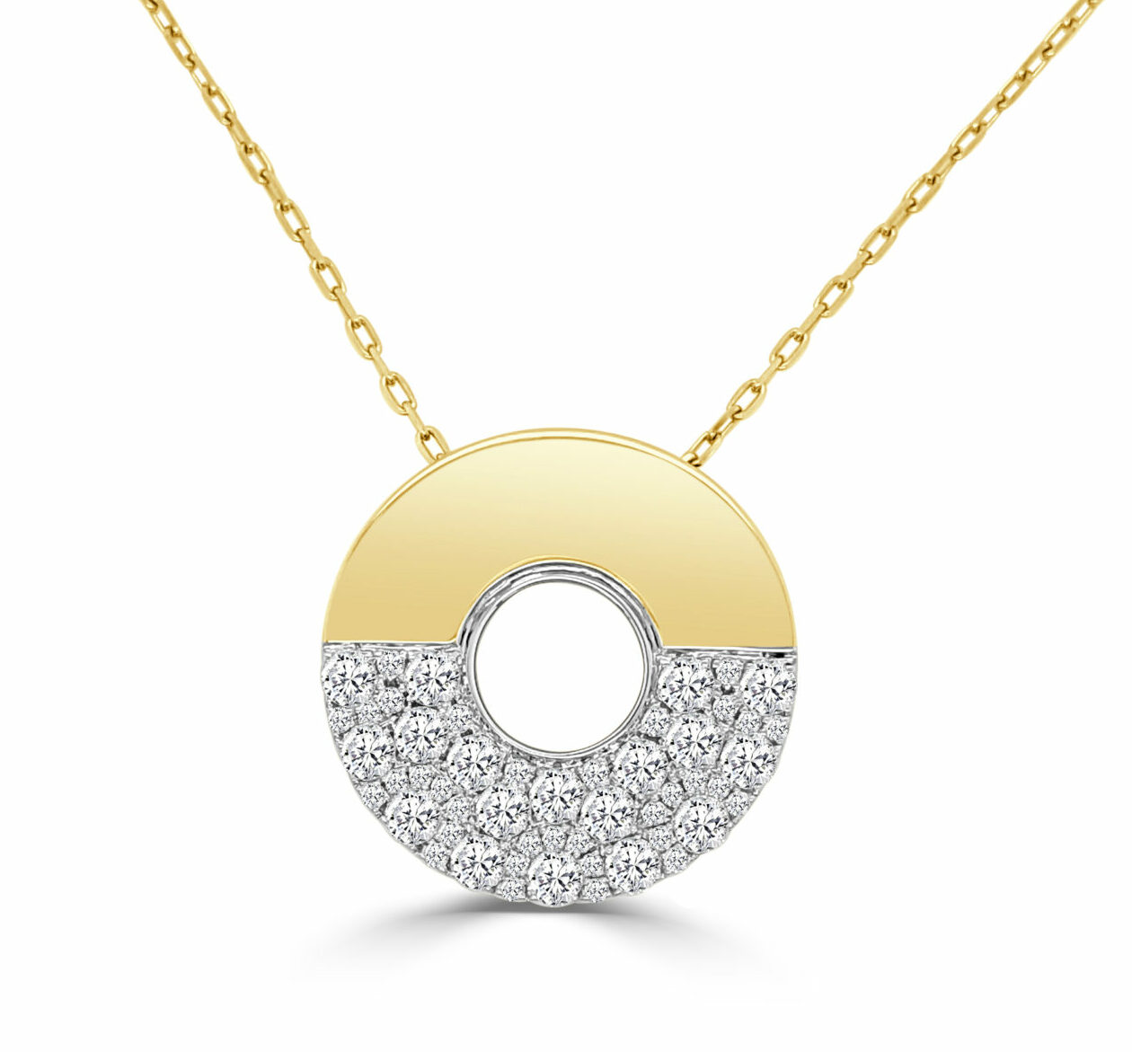 Extra-Large Half-Diamond Nebula Pendant with Chain