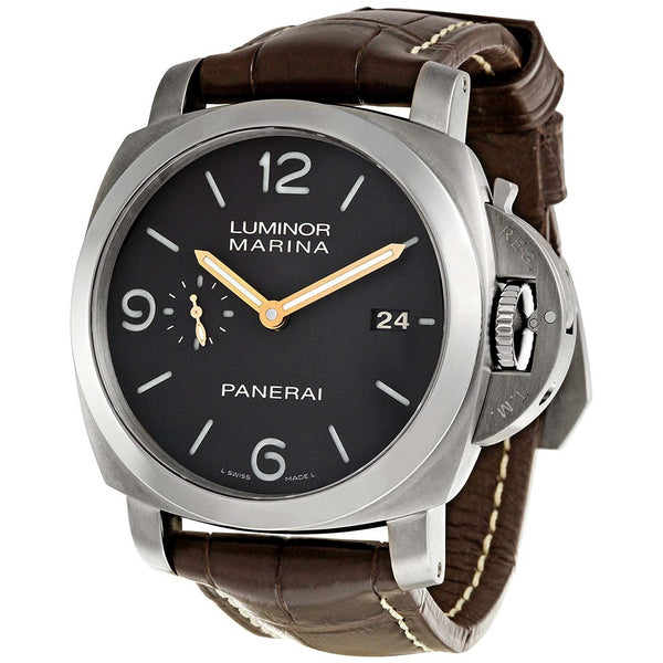 Panerai Men's PAM00351 Luminor Marina 1950 3 Days Titanio Automatic Brown Leather Watch